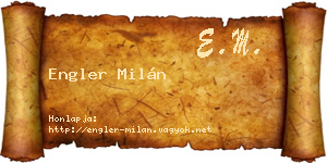 Engler Milán névjegykártya